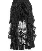 1 x RAW Customer Returns Zooma Women s Steampunk Gothic Black Lace Skirt Long Skirts 3XL Waist 84-88cm 33.07 -34.64  - RRP €34.99