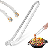 2 x Brand New BBQ sausage turning tongs for cooking, BBQ sausage turning tongs, curved grill tongs, rotating grill tongs, stainless steel grill tongs, stainless steel grill tongs for turning steak, meat and vegetables - RRP €40.8