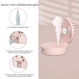 1 x RAW Customer Returns Handheld fan, portable mini fan with cool mist and rechargeable battery, foldable small pocket fan, 7 colors night lights, USB fan 3 speeds for women, children pink  - RRP €19.99