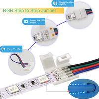 1 x RAW Customer Returns FSJEE LED Connector 4 Pin Set LED Strip Connector DIY for 5050 RGB LED Strip 10mm - RRP €20.4