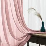 1 x RAW Customer Returns TOPICK Pink Transparent Curtains Voile With Eyelets Curtain Voile Short Sheer Curtains Gauze Pair Eyelet Curtains for Living Room Bedroom Kitchen 210 cm x 140 cm HxW Set of 2 - RRP €30.99