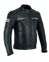 1 x Brand New JACKET4U Men s Motorcycle Leather Jacket, Black, Black, M - RRP €175.64