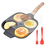 1 x RAW Customer Returns Bobikuke fried egg pan, pancake pan with lid, 4 hole eye pan, non-stick aluminum pan for breakfast, for induction gas stove - RRP €29.59