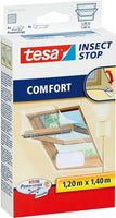 1 x RAW Customer Returns tesa Insect Stop COMFORT fly screen for roof windows - insect protection for windows - fly net self-adhesive without drilling - white light privacy protection , 1.20 mx 1.40 m - RRP €15.12