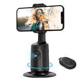 1 x RAW Customer Returns Auto Face Tracking Tripod - Sensitive movable mount, 360 tracking, AI chip, No app required, compatible with various phone holders of different sizes, gesture control - RRP €38.39