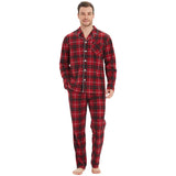 1 x RAW Customer Returns Mnamo Men s Check Pajamas Long Sleeve Red Black Soft 2 Piece Pajamas Red and Black M - RRP €29.99