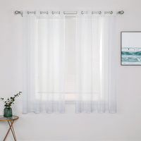 1 x RAW Customer Returns MIULEE Set of 2 Voile Curtains with Eyelets Transparent Curtain Made of Voile Polyester Living Room Airy Decorative Curtain for Bedroom White 160 x 140cm H x W, Grommet Top - RRP €23.69