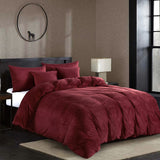 1 x RAW Customer Returns Omela Warm Fleece Winter Bed Linen 220x240 Burgundy Cashmere Touch Plush Duvet Cover with Pillowcase 80x80 cm 3 Pieces Fluffy Coral Fleece Microfiber Winter Bedding Set Zipper - RRP €53.34