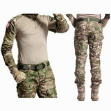 1 x RAW Customer Returns YUSHOW Airsoft Camouflage Suit Men Paintball Combat Shirt Tactical Pants Long Sleeve with 1 4 Zipper Military Suit Outdoor Camouflage Hunting Clothing BDU - RRP €60.99