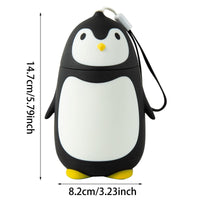 1 x RAW Customer Returns Penguin Water Bottle, Double Wall Stainless Steel Vacuum Flask Cartoon Travel Mug Tea Insulated Coffee Bottle Hot Cold BPA Free Penguins Gifts 250ml Black  - RRP €13.99