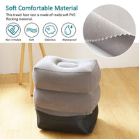 1 x RAW Customer Returns HINATAA Inflatable Travel Footrest Pillow, Multifunctional Adjustable Height Travel Pillow Portable 3 Layers Travel Pillow Footrest for Kids Sleeping and Leg Rest Cushion for Trains Bus Gray - RRP €23.93