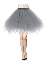 1 x RAW Customer Returns Carnival Ladies 80s Plus Size Grey Puffy Tulle Skirt Tutu Skirts Tulle Petticoat MULTIWAY  - RRP €24.19