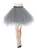 1 x RAW Customer Returns Carnival Ladies 80s Plus Size Grey Puffy Tulle Skirt Tutu Skirts Tulle Petticoat MULTIWAY  - RRP €24.19