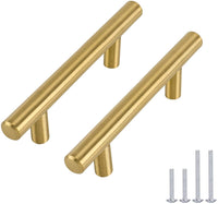 1 x RAW Customer Returns goldenwarm 5 Pieces Kitchen Handles Cabinet Handles Golden Handles -LS201GD64 Drawer Handles Stainless Steel Handles Sliding Door Handles Furniture Handles 64mm - RRP €12.1