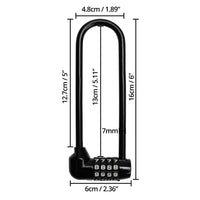 1 x RAW Customer Returns Kurtzy 4-Digit Combination Security Padlock 16 cm with Long Shackle Durable Waterproof Outdoor Padlock with Reconfigurable Code Long Padlock for Bicycle, Gym, School, Shed - RRP €13.09