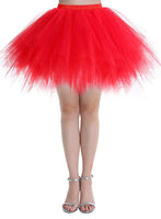 1 x RAW Customer Returns Dressystar LXQC Petticoats Mini Skirt Short Underskirt Tutu Irregular Tulle Women Girls Ballet Skirt Multi Layers Red XL - RRP €19.99