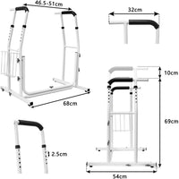 1 x RAW Customer Returns NAIZY toilet stand-up aid, height-adjustable and adjustable angle, toilet support frame with storage basket, toilet support aid, load capacity up to 200 kg - RRP €60.1