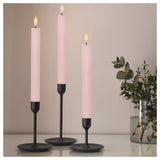 1 x RAW Customer Returns Eldnacele real wax LED candles with remote control, 24 cm flameless candles, battery-operated window candles with 3D flickering flame for wedding, Halloween, home, Christmas decoration pink  - RRP €32.99