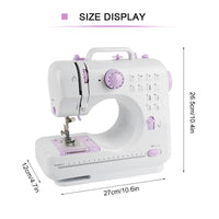 1 x RAW Customer Returns Electronic Sewing Machine, Mini Portable Sewing Machine, with 12 Different Stitches and Foot Pedal, Semi-Automatic, Double Threads-Single Needle-Single Head Machine, Model 505 - RRP €54.79