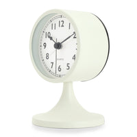 1 x RAW Customer Returns Lafocuse Metal Alarm Clock White Retro Classic, Silent Alarm Clock Without Ticking with Night Light and Snooze Function, Small Table Clock Analogue Battery Operated for Bedside Table Bedroom Office 12.5cm - RRP €16.99