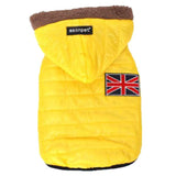 1 x RAW Customer Returns Ducomi Alaska - waterproof dog jacket with hood - winter down jacket for small medium dogs - lined jacket with fleece inside and automatic button closure yellow, M  - RRP €19.67