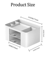 1 x Brand New Skran Desk Organizer, Multifunctional Desk Organizer, 5 Compartments Plastic Table Organizer with Drawer and 2 Small Drawers White  - RRP €11.38