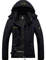 1 x RAW Customer Returns GEMYSE Women s Mountain Waterproof Ski Jacket Windproof Fleece Winter Coat with Hood Black,XXL  - RRP €94.98