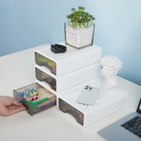 1 x RAW Customer Returns Yorbay Desk Organizer, Stackable Desktop Storage Box with 3 Drawers, School Office Drawer Box for Pens, Erasers, Paper and Other Office Supplies 4  - RRP €31.25