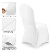 1 x RAW Customer Returns Acelectronic Chair Cover, 10 Pieces Universal Chair Covers Stretch Chair Cover Chair Cover for Home Wedding Decoration, White - RRP €39.31