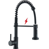 1 x RAW Customer Returns Black low pressure faucet kitchen faucet extendable low pressure kitchen 360 rotatable faucet kitchen faucet with 3 hoses cold and hot water available - RRP €62.0