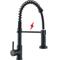 1 x RAW Customer Returns Black low pressure faucet kitchen faucet extendable low pressure kitchen 360 rotatable faucet kitchen faucet with 3 hoses cold and hot water available - RRP €58.0