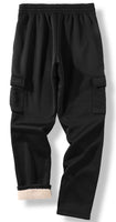 1 x Brand New zitysport training pants men s jogging pants fleece training pants sherpa lined sports pants warm men s sweatpants cotton slim fit winter fleece pants with pockets pants with drawstring L-black  - RRP €40.33