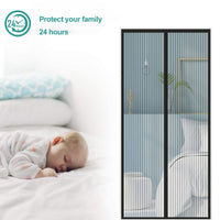 1 x RAW Customer Returns Magnetic Fly Screen for Doors, Mosquito Net 90x250 cm, Black Automatic Closing Mosquito Nets for Doors, Easy to Install, for Door, Window, Balcony, Living Room - RRP €18.98