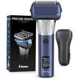 1 x RAW Customer Returns Amurhey Men s Electric Shaver with 5 Pro Shaving Elements, Electric Shaver Shaver 100 Min Running Time, Wet Dry Shaver with Pop-Up Trimmer Travel Case, Rechargeable, Gift for Men - RRP €39.98