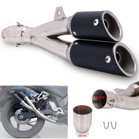 1 x RAW Customer Returns Universal Motorcycle Exhaust,1.5-2 Inlet Thunder Dual Tail Exhaust Outlet with Motorcycle - RRP €67.99