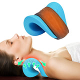 1 x RAW Customer Returns GINEKOO Heated Neck Stretcher, Neck Cloud - Cervical Traction Device with Heating Pad, Neck and Shoulder Relaxer, Neck Chiropractic Pillow for TMJ Pain Blue  - RRP €24.13