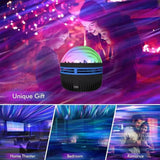 2 x RAW Customer Returns Northern Lights Projector, 2 in 1 Northern Lights and Ocean Waves, Colorful Changing, USB Dimmable Projector Lights for Kids Bedroom Decoration - RRP €26.32