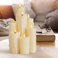 4 x Brand New WinsTime LED Candles Flameless Candles with Remote Control Timer Function, Battery Candles, Ivory LED Candles, Unique Design Flameless Candles, Real Wax - RRP €81.6