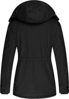 1 x RAW Customer Returns Wantdo Warm Winter Coat Windproof Jacket Medium Long Parka with Detachable Hood Slim Fit Cotton Jacket Outdoor Women Black M - RRP €102.99