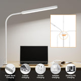 1 x RAW Customer Returns SKYLEO Desk Lamp LED Dimmable - 85cm Desk Lamp - Touch Control - 5 Color Modes X 11 Brightness Levels - 1300lm 112 Pcs Lamp Beads - Timer Memory - 12W Office Lamp - White - RRP €34.79