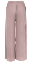 1 x RAW Customer Returns Van Der Rich - Wide pleated trousers with high waist and adjustable straps - women old pink, one size  - RRP €18.35