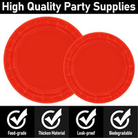 1 x RAW Customer Returns Party Tableware 96 Pieces Red Kids Birthday Girl Party Decoration Accessories Set Paper Tableware Set - RRP €18.14