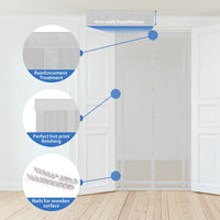 1 x RAW Customer Returns Sekey 100x220cm Magnetic Mosquito Screen for Doors, Magnetic Curtain, Closes by Itself, Without Drilling Holes It Can Be Shortened in Length and Width, White - RRP €18.99