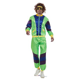 1 x RAW Customer Returns Ulikey 80s 90s Tracksuit, Retro Style Tracksuit, 80s Clothing for Men and Women with Headband Bracelets and Glasses, Adult 80s Tracksuit Costume S M, Men  - RRP €30.73