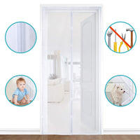 1 x RAW Customer Returns Apalus VP Magnetic Door - High Strength Anti-Mosquito Door, Automatic Closing from Top to Bottom, Keeps Fresh Air Inside and Bugs Out 80x200CM, White  - RRP €28.99