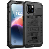 1 x RAW Customer Returns Beeasy iPhone 14 Plus Case Waterproof IP68, Anti-Shock with Screen Protector, 360 Rigid Protection Robust Impact Resistant Military Durable Armored Strong Security Case, Black - RRP €32.69