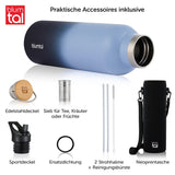 1 x RAW Customer Returns Blumtal Thermos bottle 750ml - double-walled stainless steel drinking bottle 750ml - insulated bottle 750ml BPA free - stainless steel drinking bottle 750ml tea bottle - Thermo  - Grey Blue Dark Ocean - RRP €20.16