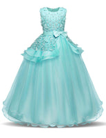 1 x RAW Customer Returns NNJXD Girls Sleeveless Embroidery Princess Pageant Dresses Prom Ball Gown Size 160 12-13 Years 354 Green-A - RRP €31.45