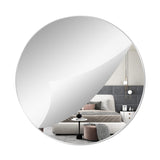 1 x RAW Customer Returns TSKDKIT 40cm Round Wall Mirror with Self-Adhesive HD Glass Circle, Large 40cm Wall Mirror, Frameless Mirror, Wall Decor for Bathroom, Bedroom, Living Room - RRP €25.56