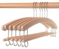 1 x RAW Customer Returns Hagspiel 20 pcs. coat hangers made of beech wood, single hanger raw, with bar, 42 cm long - RRP €24.1